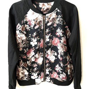 Women's Floral Lightweight Bomber Jacket (runs smaller best fit for Medi…